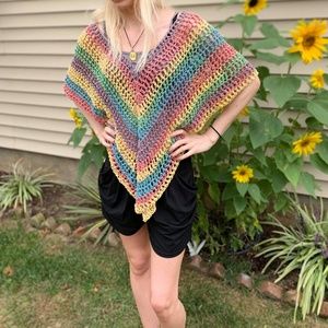 100% COTTON Handemade Crochet Poncho